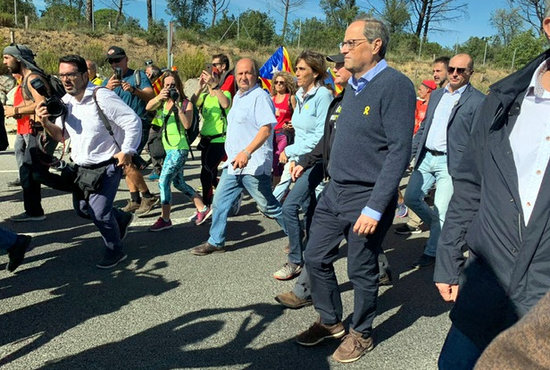 Catalan president Quim Torra takes part in a 'March for Freedom' against the Supreme Court's verdict (by Jack Gou)